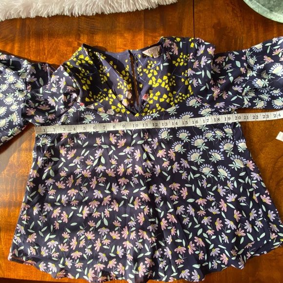 Nanette Lepore Spring Bloom Floral Bell Sleeve Top - Picture 10 of 12